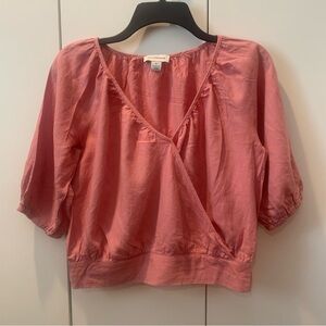 Calligraphie women medium top linen 3/4 sleeve light corral